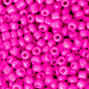 Glas rocailles kralen 8/0 (3mm) Neon hot pink